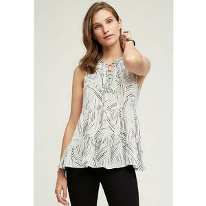 Anthropologie Black and White Patterned Tank Top